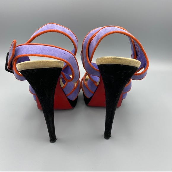 Christian louboutin suede colorblock sandals 36.5 - Picture 6 of 11